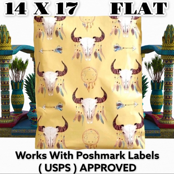 50 14X17 Boho Skull Poly Mailers CLEARANCE - Picture 3 of 7